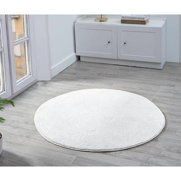 Washable Comfy Plain CMF00 Silver Round Rug-Desire Rugs-Rug Love - The Most Loved Rug Store